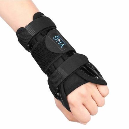 Andas Tumstöd,Brace med metallskena stabilisator och justerbara remmar Handledsstöd universal PU