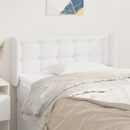 Vidaxl Huvudgavel Med Kanter Vit 83x16x78/88 Cm Konstläder Vit