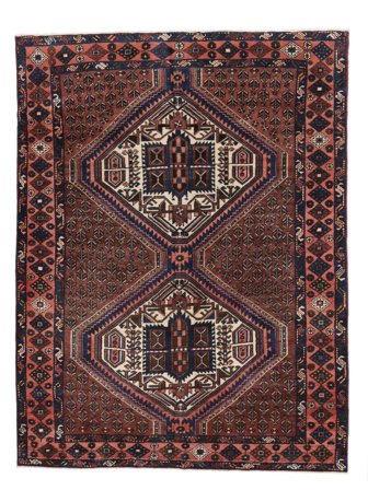 Afshar Shahre Babak Vloerkleed 156X200 Zwart/Donkerrood Wol, Perzië