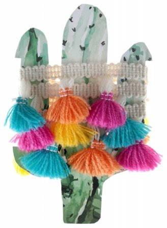 Farverig mini-kvastguirlande af garn