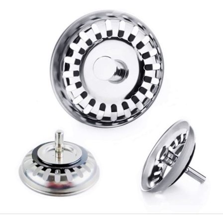 3 stk. 79 mm rustfrit stål vask si filterkurv låg afløbshul prop si prop udskiftning vask prop køkken si låg