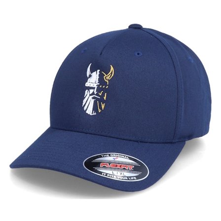 Vikings - Blå flexfit Keps - Viking Logo Five Panel Navy Flexfit @ Hatstore