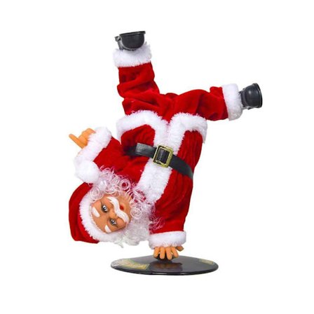 Julemann som snurrer opp ned, elektrisk musikalsk dukke, elektrisk plusj leketøy ornament
