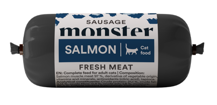 Monster Pet Food - Kattepølse Laks 80 g - Katt - Kattefôr & kattemat - Våtfôr og våtmat - ZOO.no