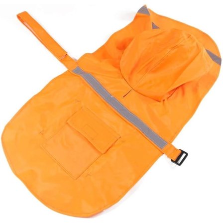 Regnjacka med justerbar huva för hundar Reflekterande regnjacka med luva för hundar