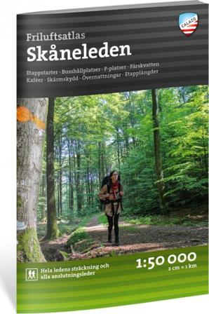 Calazo förlag Friluftsatlas Skåneleden 1:50.000 literature Black OneSize