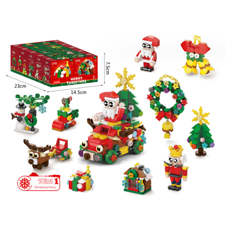 10 stk Julerbyggesett leker for barn, pedagogisk montering av juletre, jules gaver til gutter og jenter