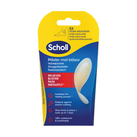 Scholl Gnagsårplaster Hæl Stor, 5 stk.