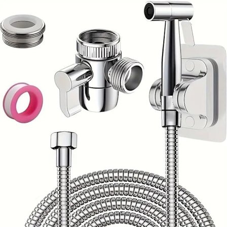 Bidéblander – Håndholdt bidésprøyte med 3-veis ventil, 150 cm slange og vegg-/dusjholder_TF_TF