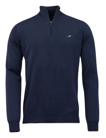 Laksen Norfolk Zip-Neck Supernavy
