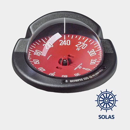 Kompass Plastimo Olympic 135 Open svart röd platt ros