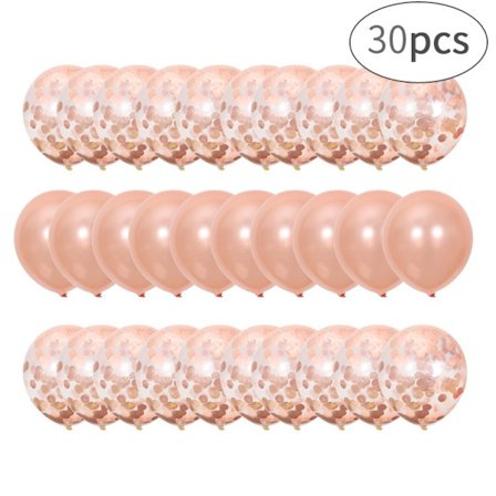30 stk. Rosegull Ballonger Konfetti Latex Helium Ballonger for Bryllup Forlovelse Valentinsdag Brude- og Barnebursdag Dåp Kommunionsfest