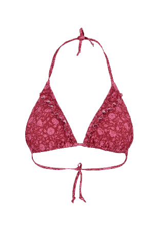 Becksöndergaard Asflora Bel Frill Bikini Top Bikiniöverdelar Dam Röd M