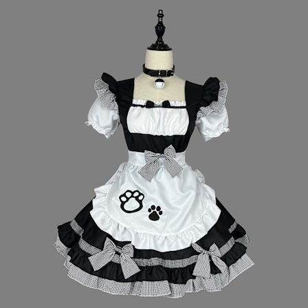 1 st Lolita-stil kattflicka-maid-dräkt, perfekt för vardagligt bruk eller fotograferingar inomhus.