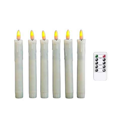 Paris Äkta vax flamlösa LED-ljus med timer, droppfria batteridrivna ljus
