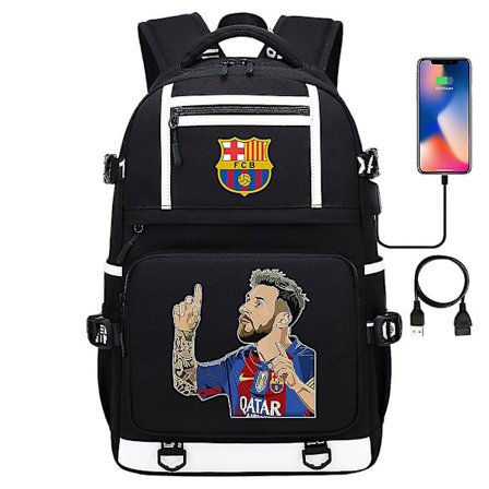 Messi Barcelona -painatusreppu, matkalaukku, opiskelijan koululaukku, vedenpitävä tietokonepussi33