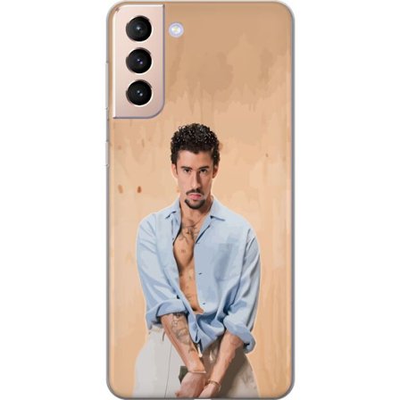 Kompatibel Mobilcover til Samsung Galaxy S21 Bad Bunny Super Bowl-inspireret grafik med NFL-trofæ og San Francisco-bro i sportdesign