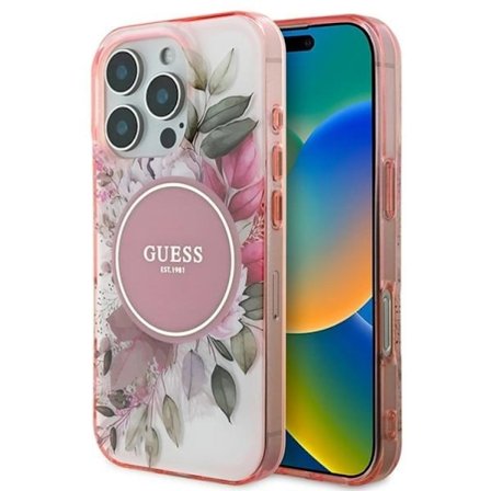 Guess Mobilskal till iPhone 16 Pro Max MagSafe IML Flower & Tonal Circle
