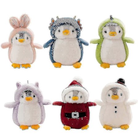 Julepingvin Plysjleker Søte utstoppede Cosplay Pingvin Dino Kanin Leke Dukke Pute Barn Jenter Gave Myk Dukke Julegave[D]
