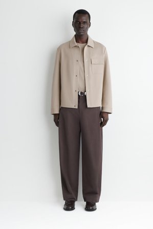 COS Jersey-Twill Shirt Jacket in Beige - Men