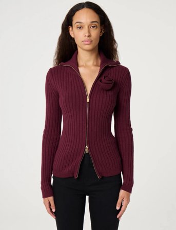 Fabienne Chapot Balou Cardigan - Burgundy - L