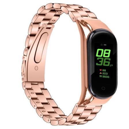 Xiaomi Mi Band 7 urrem i rustfrit stål - Rødguld Pink