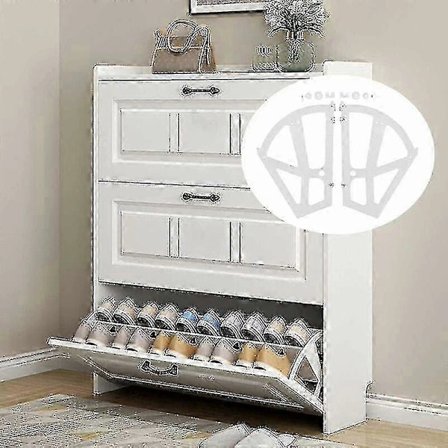 Tilaa säästävä kenkäkaappi laatikolla ja onttoilla hyllyillä