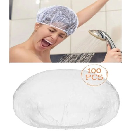 100 Engångs Pack Vattentätt Duschmössa / Badmössa m Resårband