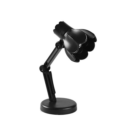 Lille bordlampe uden ledning, skrivebordslamper til hjemmekontoret, mini bærbar lampe, egnet til børns studier, sort