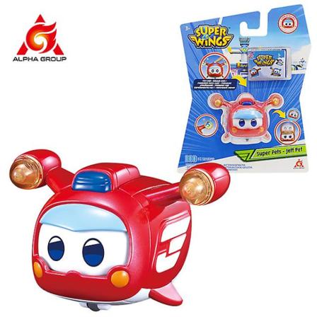 Super Wings Mini Super Pets Jett Med Lys Trykknapp For Endring Av Følelser Actionfigurer Stablebare Leker Til Barn Gaver (FMY) Super Pet Jett