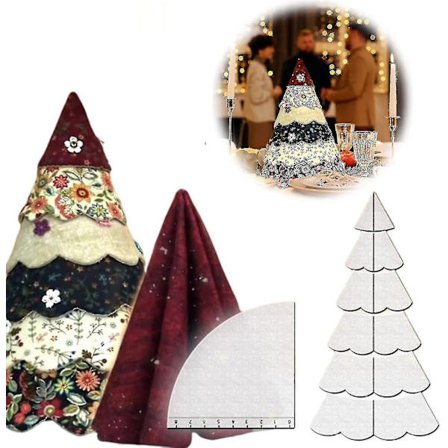 Håndlagde juletre quilting linjaler sett, 8/12/15 tommers juletre sy mønster mal Diy Xtmas tre-yu
