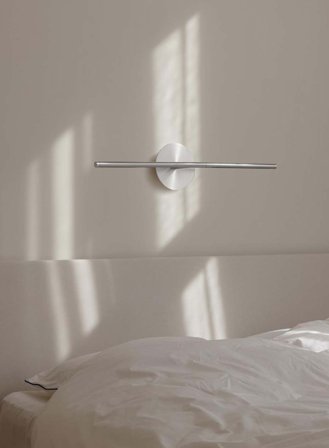 Omni vegglampe - børstet stål