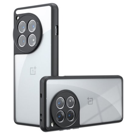 SKALO OnePlus 12R 5G Stødsikker Clear Hybrid Cover - Sort