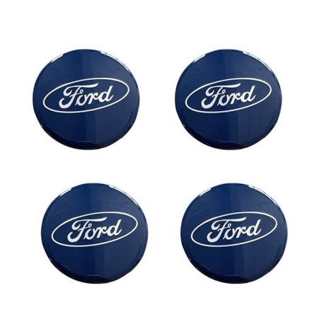 60mm 4-pack navkapslar Ford Silver