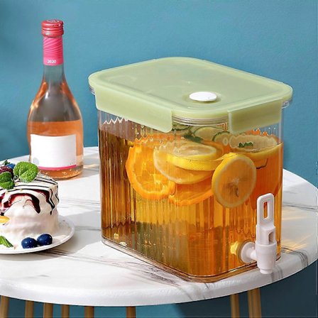 Juoma-annostelija hanalla, 3,5 litran mehukannu hanalla, lämmönkestävä jääkaappikylmäkeitin, tiivis juoma-annostelija, uudelleenkäytettävä