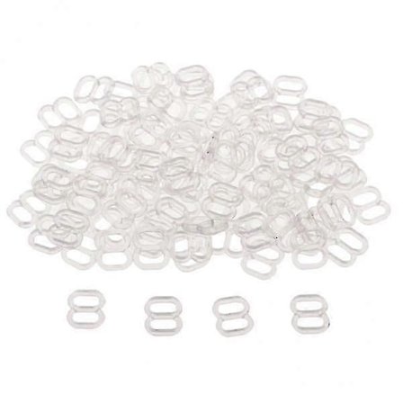 3x100 stk. 6 mm Nylon Justering 8 Krog BH Skyder Spænde Bikini Lukninger Klar Godt