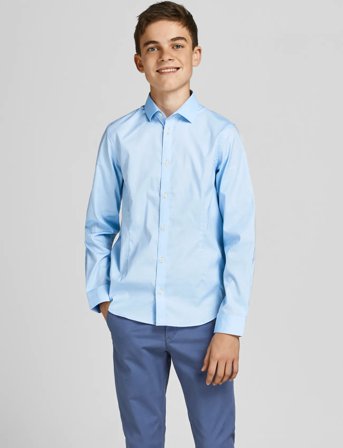Jack & Jones Jprparma Shirt L/S Noos Jnr - Blue - 164