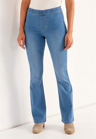 Cellbes of Sweden - Stretchiga jeggings med bootcut - mellanblå denim - för damer - 40L
