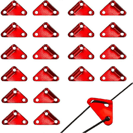 20 kpl Köysikiristin Köyden Säätö Köysi Kolmio Kiristin Telttakiristin 3 Reikää Ulkoiseen Retkeilytelttaan Pressu, Punainen, M