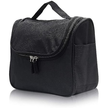 Toiletry Bag To Hang Up, Wash Bag, Cosmetic Bag With Hooks - For Travel, Vacation, Outdoor (black)