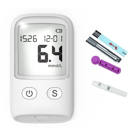 Hemoglobinmåler Hemoglobin Tester Hemoglobin Test Kit Glucometer til å måle blodsukker, 25 teststrimler + 25x nåler