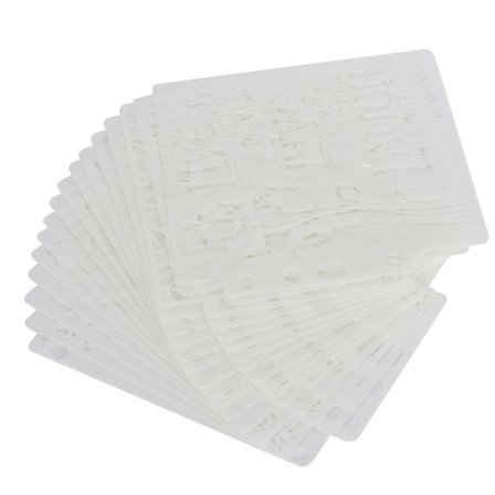 16 stk. malingsmal, hul stiplingstegning, mønstertavle, bokstavmønster, dekorativt kort