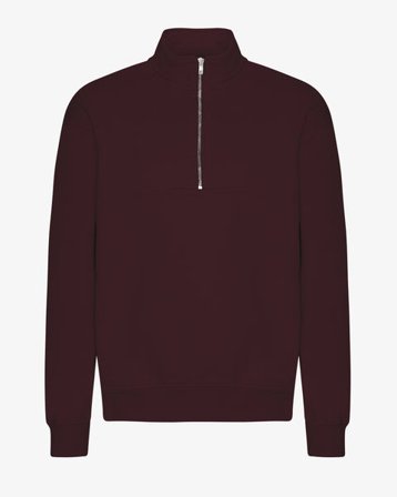 Organic Quarter Zip - Oxblood Red