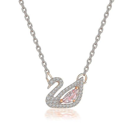 Drama True Beauty Pink Swan Diamond Halsband