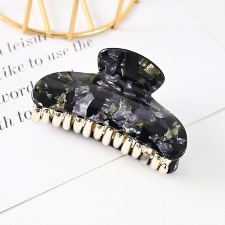 2 st Kvinnors Mode Leopard Tryck Hårklämma Enkelt Temperament Elegant Toppklämma Hårklämma-Akrylmaterial---------Lime Grön