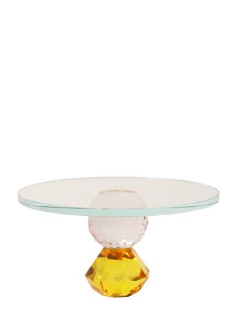 Crystal Etagere Home Tableware Serving Dishes Cake Platters Yellow C'est Bon