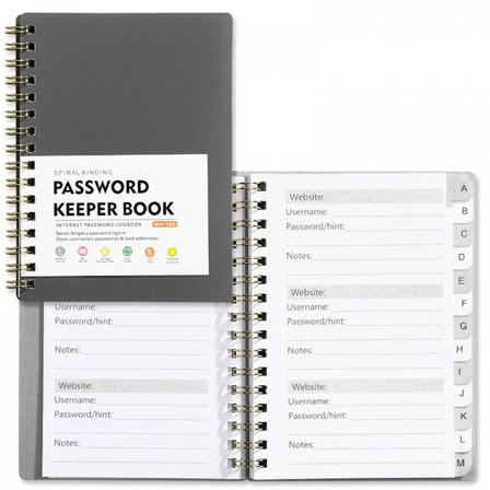 Passordbok, passordbok med alfabetisk passordorganisator A6 passordnotatbok passordbok for internettnettstedadressekontakter