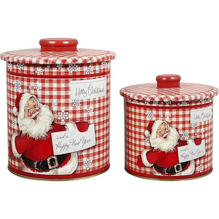 Metallipurkki joulukekseille kannella