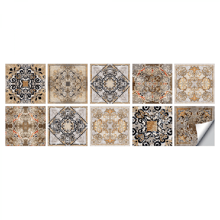 #10 st färgade frostade mönsterplattor, 10*10cm#