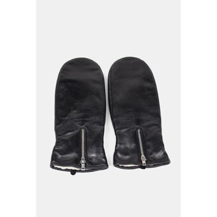 Re:designed Leather mittens Sort, Dame Handsker